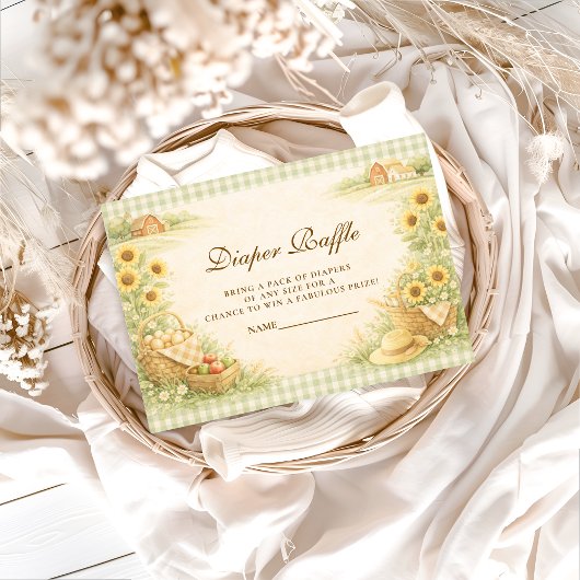 Vintage Farm Storybook Diapper Raffle エンクロージャーカード