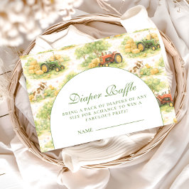 Vintage Farm Tractor Countryside Diapper Raffle エンクロージャーカード