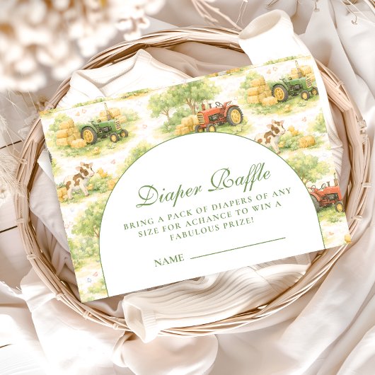 Vintage Farm Tractor Countryside Diapper Raffle エンクロージャーカード