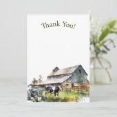 Vintage Farm Tractor  Thank You Note 招待状 (スタンド正面)