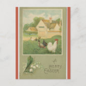 Vintage Farm With Chickens Easter ポストカード (正面)