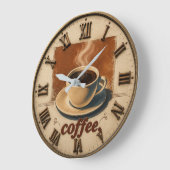 Vintage Farmhouse Coffee Bar ラージ壁時計 (傾斜)