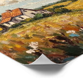 Vintage Farmhouse Rural Landscape Art ポスター (角)