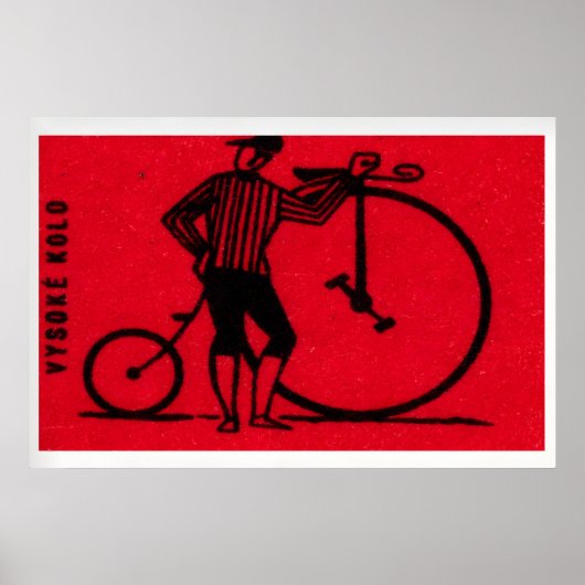 Vintage Farthing Bike - Matchbox Print - Czech ポスター (正面)