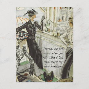 Vintage Fashion Advert: Friendship ポストカード