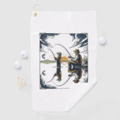 Vintage Father and Child Fishing Engraving Shirt D ゴルフタオル (インサイチュ)