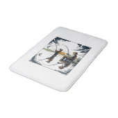 Vintage Father and Child Fishing Engraving Shirt D バスマット (アングル)