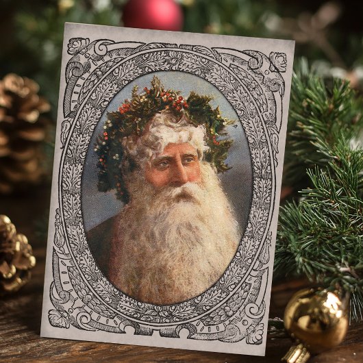 Vintage Father Christmas Portrait シーズンカード