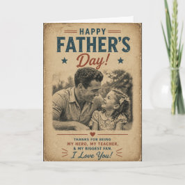 Vintage Father’s Day Card- Heartfelt Classic Card カード