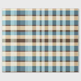 Vintage Father’s Day Plaid in Blue and Brown ラッピングペーパー