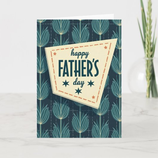 Vintage Fathers Day Banner Card カード (正面)