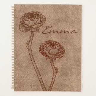 Vintage Faux Leather Minimalist Personalized  プランナー手帳