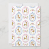 Vintage Fawn Pink First Birthday Invitation 招待状 (裏面)