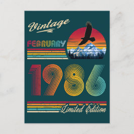 Vintage February 1986 40th Birthday 40 Years bday シーズンポストカード