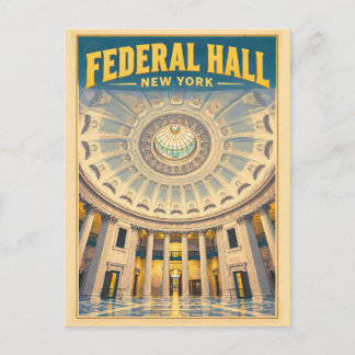 Vintage Federal Hall Manhattan New York Travel ポストカード