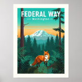 Vintage Federal Way Washington ポスター (正面)