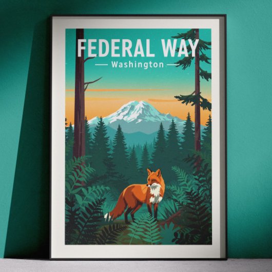 Vintage Federal Way Washington ポスター