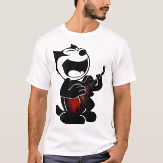 Vintage Felix Cartoon Playing Guitar Music Band Fu Tシャツ