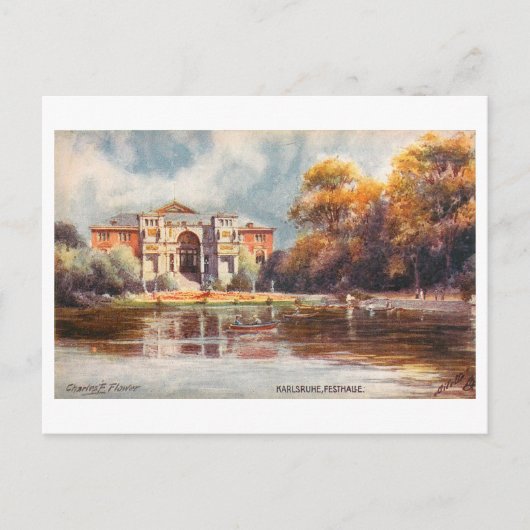 Vintage Festhalle in Karlsruhe, Germany ポストカード (正面)