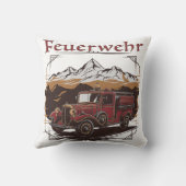 Vintage Feuerwehrfahrzeug - Retro Design クッション (裏面)
