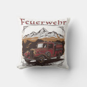 Vintage Feuerwehrfahrzeug - Retro Design クッション (正面)
