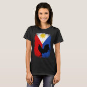 Vintage Filipino Philippines flag game fowl rooste Tシャツ (正面フル)