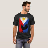 Vintage Filipino Philippines flag game fowl rooste Tシャツ (正面フル)