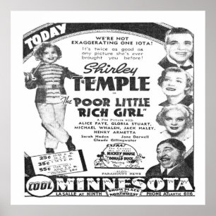 Vintage Film Advert for Shirley Temple ポスター
