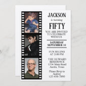 Vintage Film Strip Photo Birthday 招待状 (正面/裏面)