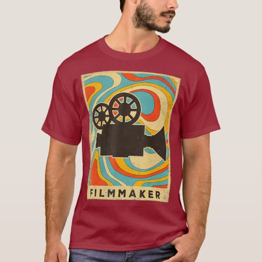 Vintage Filmmaking Retro Poster _nxpl Tシャツ (正面)