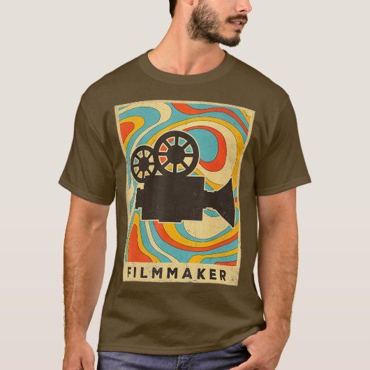 Vintage Filmmaking Retro Poster Tシャツ (正面)