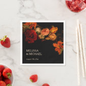 Vintage Fine Art Dark Floral Wedding スタンダードカクテルナプキン (インサイチュ)