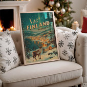 Vintage Finland Rovaniemi Reindeer ポスター