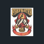 Vintage Firefighter Helmet Canvas Print キャンバスプリント<br><div class="desc">Beautiful Vintage Firefighter Helmet Poster. Great mancave and firefighter dad gift idea.</div>