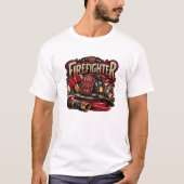 Vintage Firefighter Retro Emblem Design Tシャツ (正面)