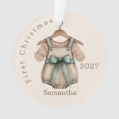 Vintage First Christmas Baby Keepsake オーナメント (正面)
