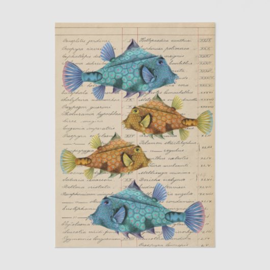 Vintage Fish decoupage 薄葉紙 (正面)