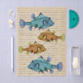 Vintage Fish decoupage 薄葉紙 (クラフト)