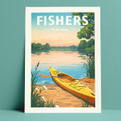 Vintage Fishers Indiana ポストカード