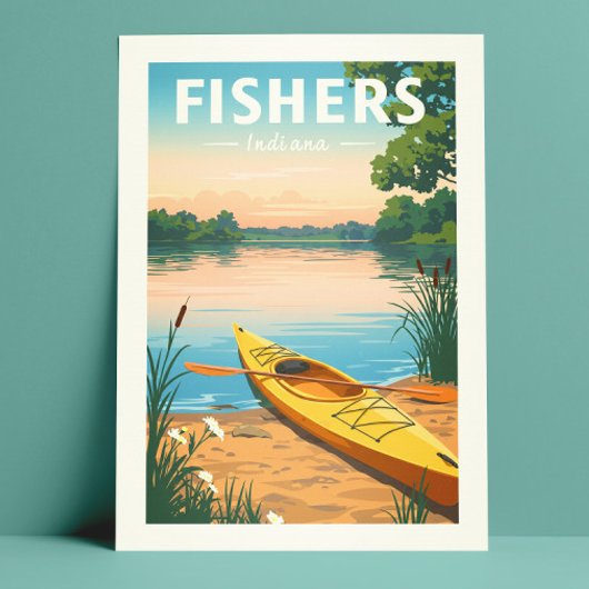 Vintage Fishers Indiana ポストカード