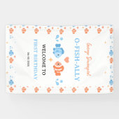 Vintage Fishing Rod O-Fish-Ally One 1st Birthday 横断幕 (横)