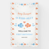 Vintage Fishing Rod O-Fish-Ally One 1st Birthday 横断幕 (縦)