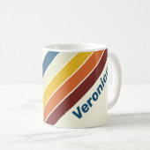 Vintage Five Stripes with Name コーヒーマグカップ (正面右)