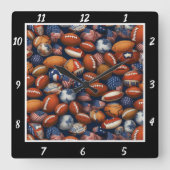 Vintage Flag Football スクエア壁時計 (正面)