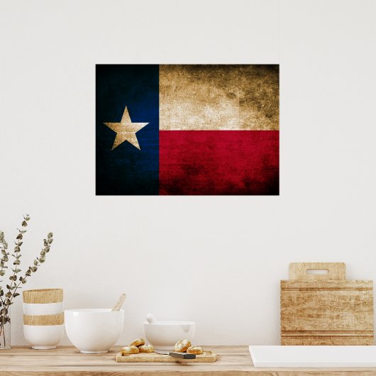 Vintage Flag of Texas ポスター (キッチン)
