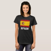 Vintage Flag Spain Country, Retro Flag Spanish Tシャツ (正面フル)