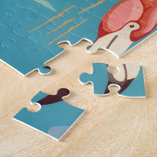 Vintage Flamingo ジグソーパズル (側面)