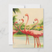 Vintage Flamingos ノートカード (裏面)