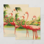 Vintage Flamingos ノートカード (正面/裏面)