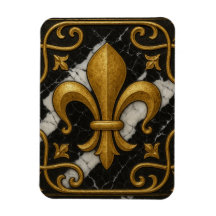 Vintage Fleur-de-Lis and Pearl Gold Tile 